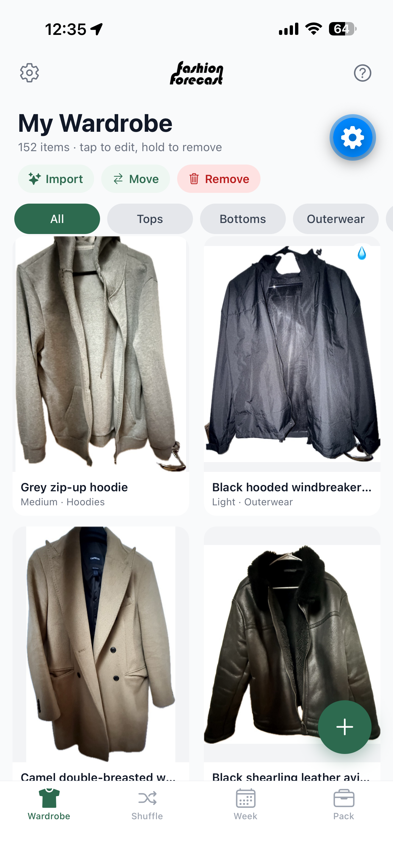 Wardrobe tab